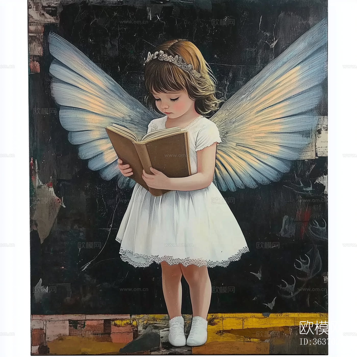 现代美式天使挂画下载