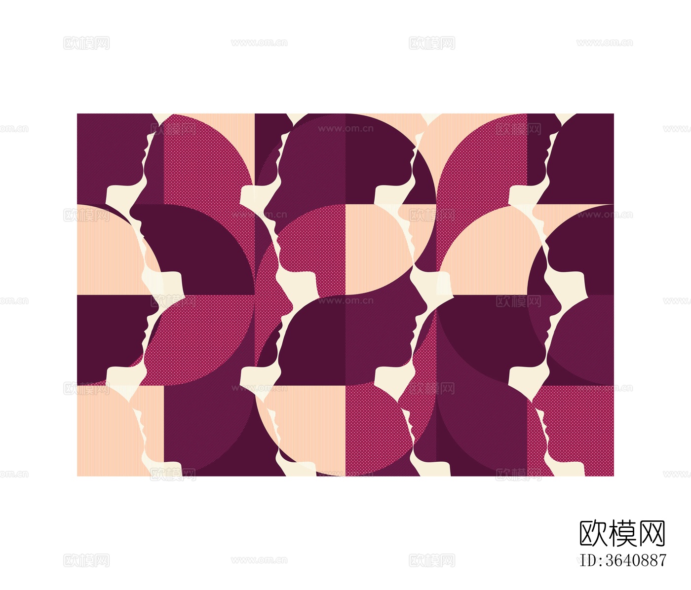 红色几何壁纸下载