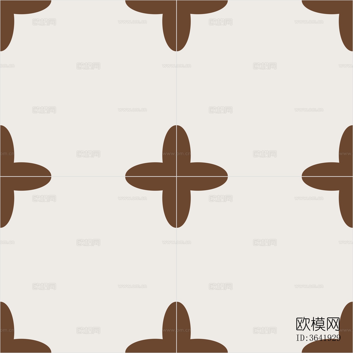 无缝中古咖色花砖瓷砖贴图下载