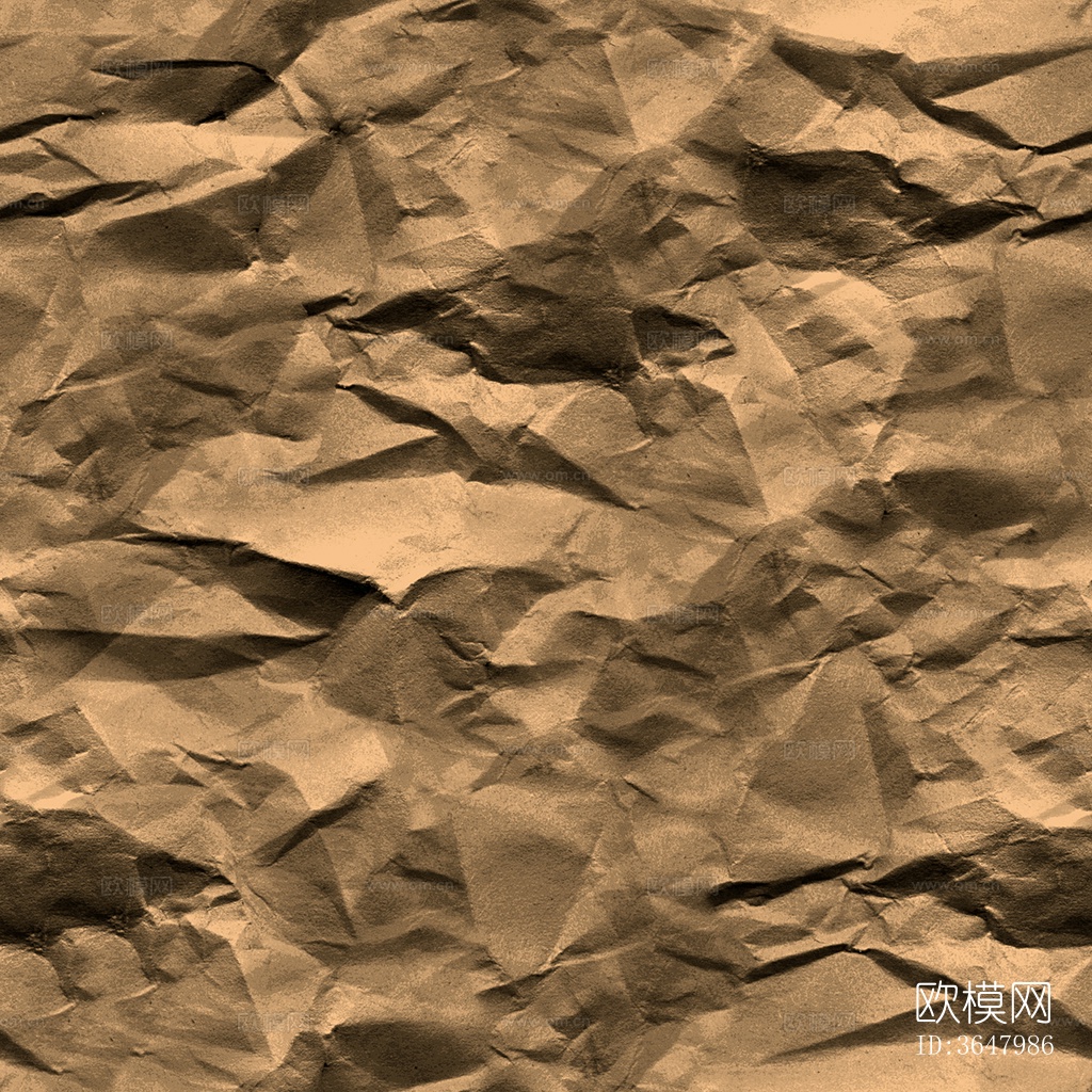 无缝土黄色褶皱纹理牛皮纸张纸皮质感下载