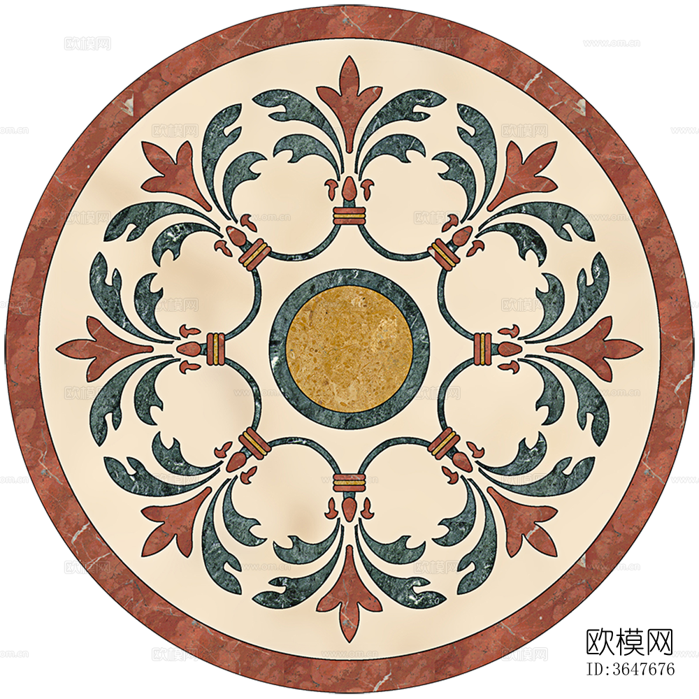 圆形免扣大理石材拼花图案纹理下载