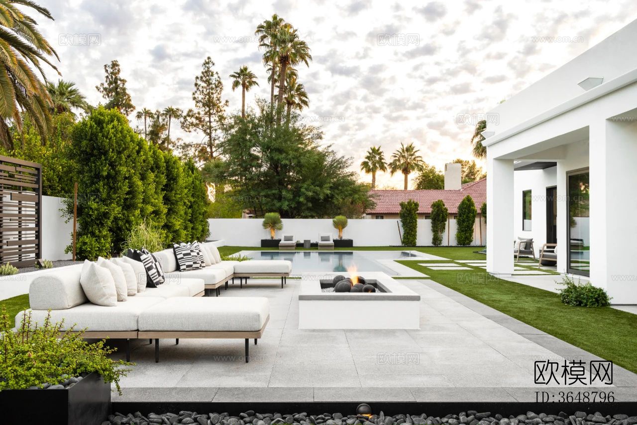 别墅庭院外景贴图下载