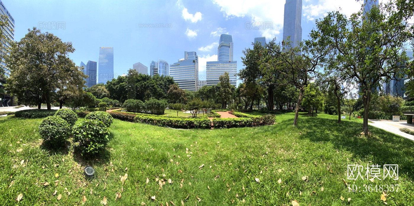 城市公园花园草坪全景HDR下载