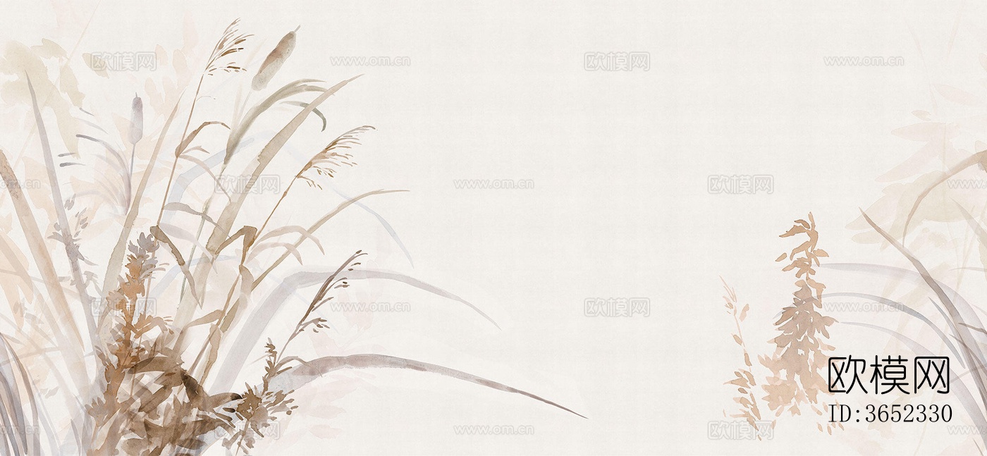 橙色植物装饰画下载