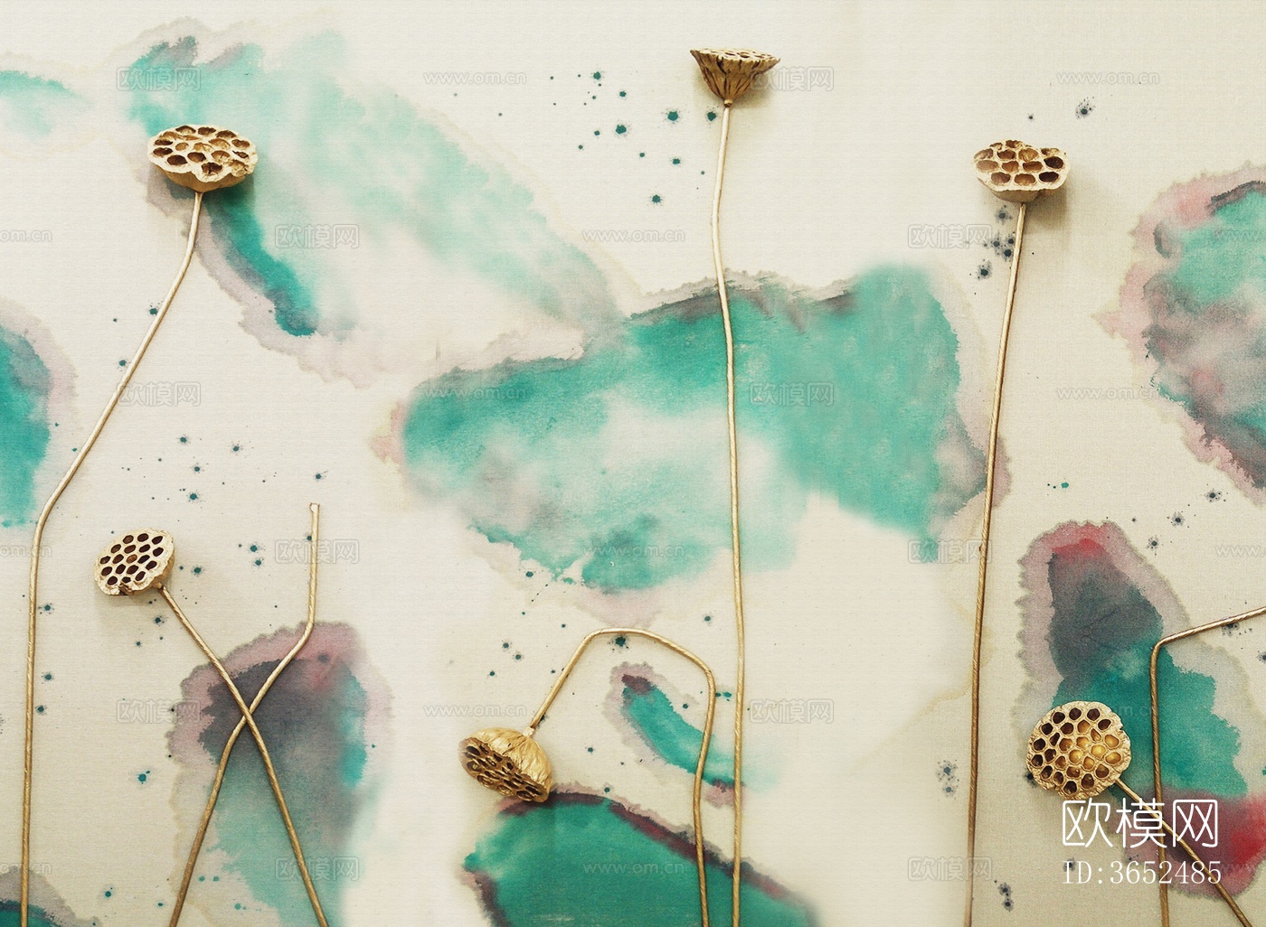 新中式荷花装饰画下载