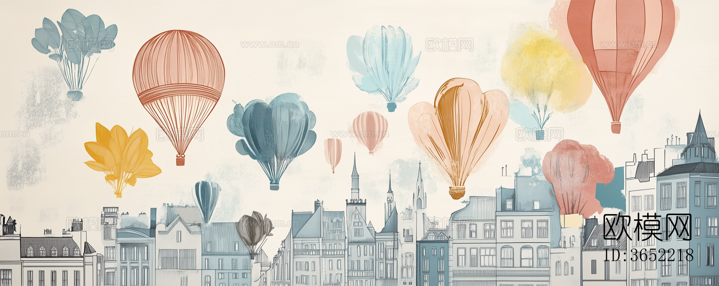 儿童气球壁画卡通壁画下载