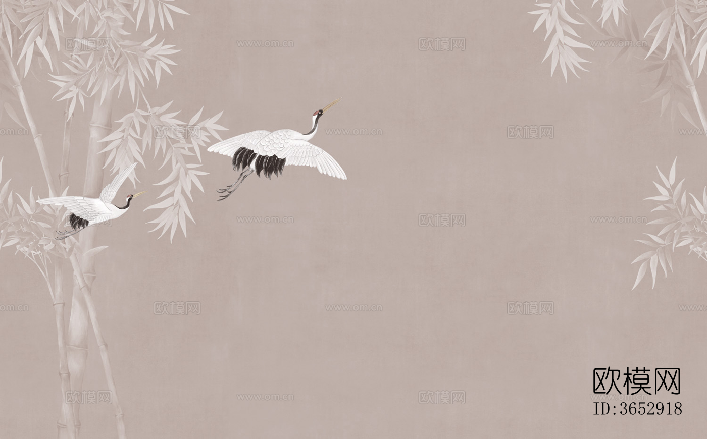 超清中式壁纸花鸟 荷壁画贴图下载