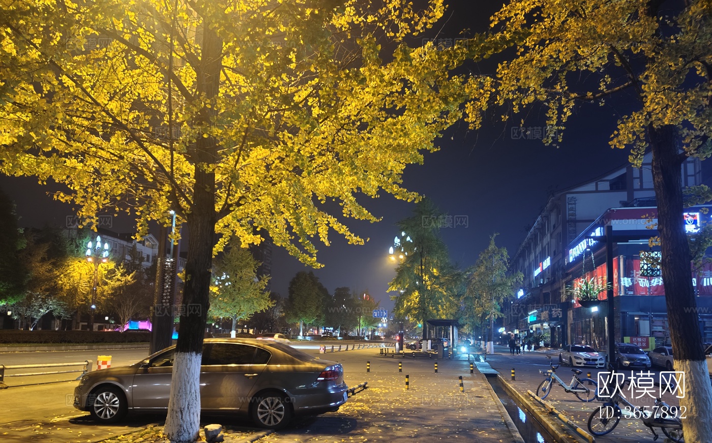 夜晚城市街道外景贴图下载