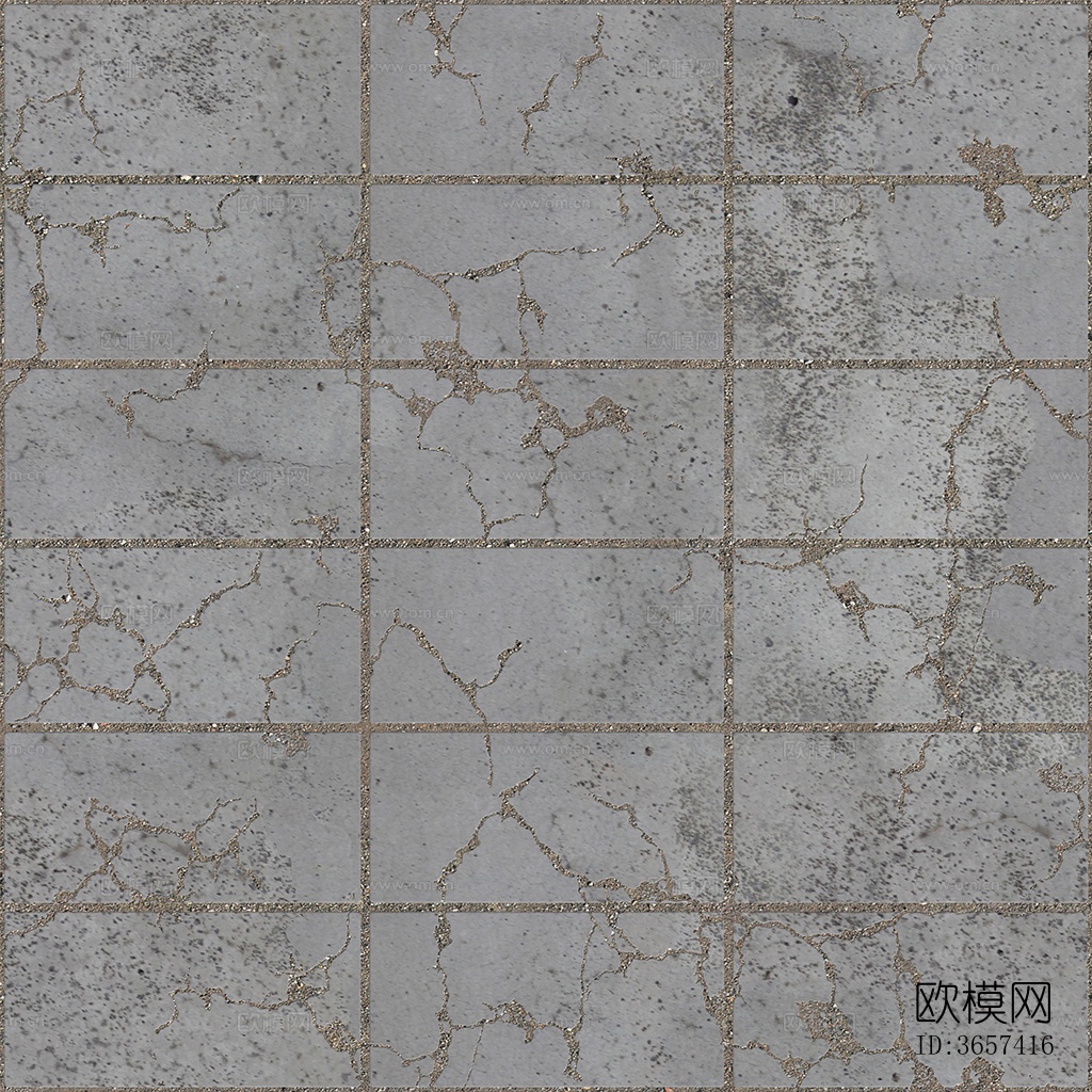 无缝破损水泥拼花地砖人行道路地面广场铺贴下载