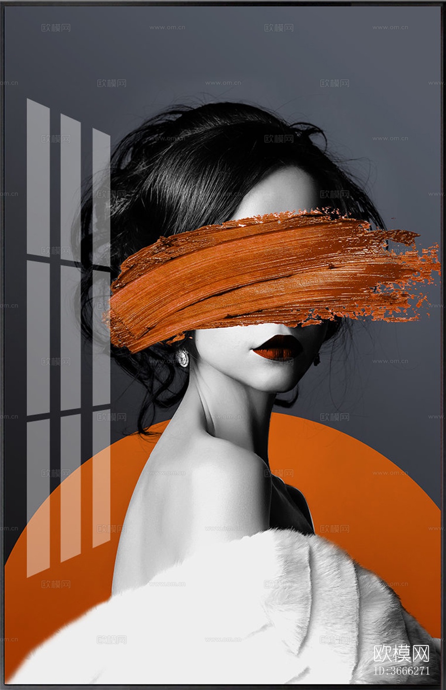 现代写实人物装饰画贴图下载