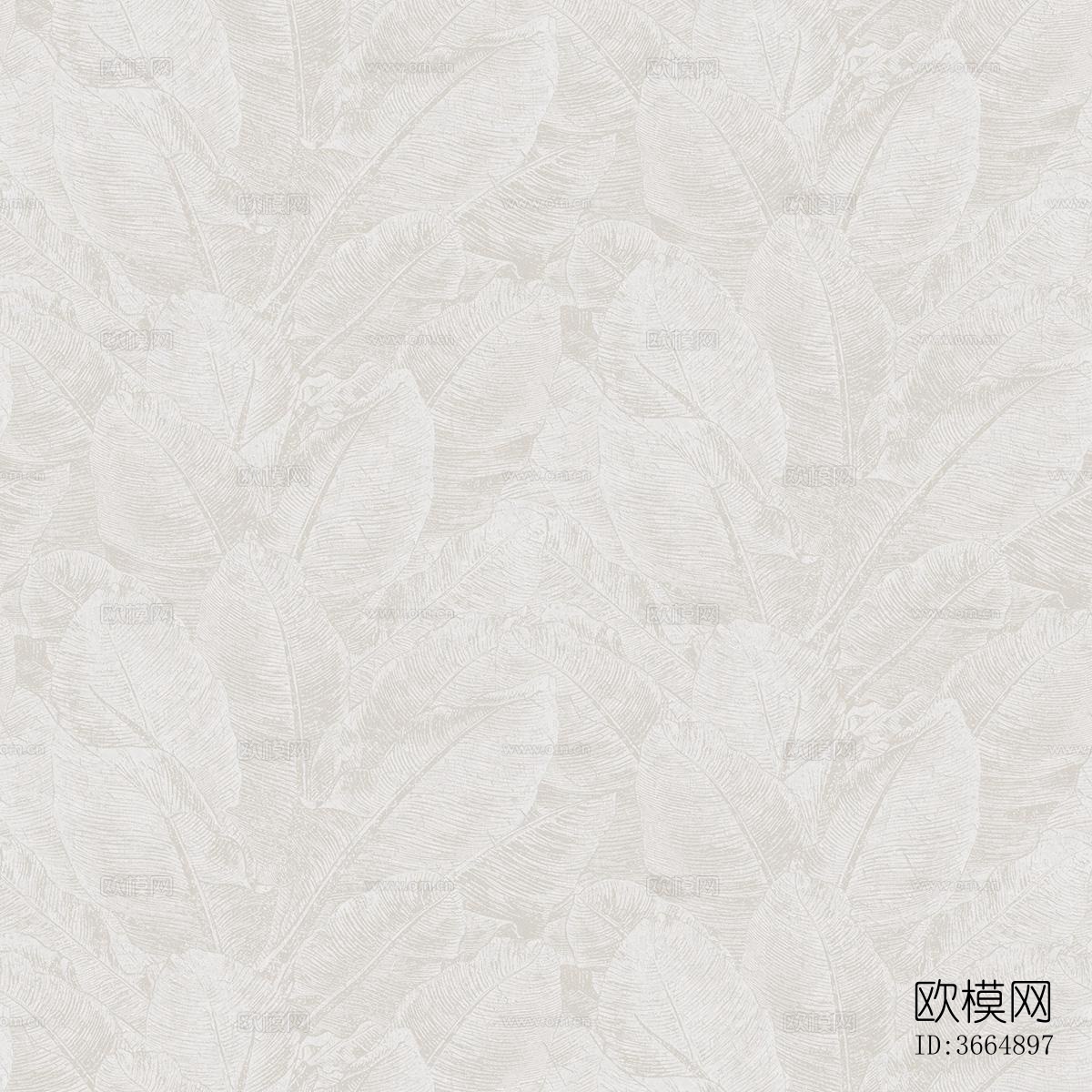 浅米色植物叶子壁纸壁布贴图下载