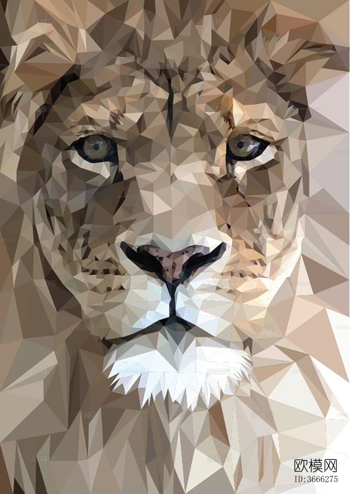 现代狮子装饰画贴图下载