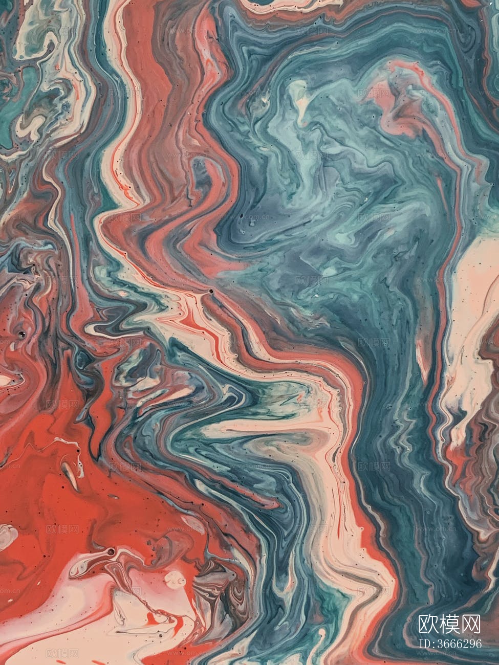 现代彩色丙烯流体画装饰画贴图下载