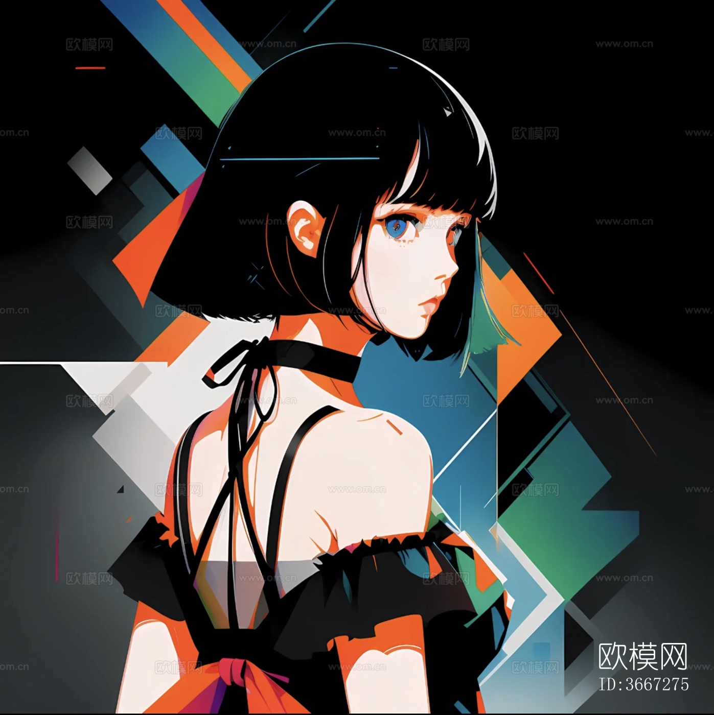 卡通动漫人物装饰画贴图下载