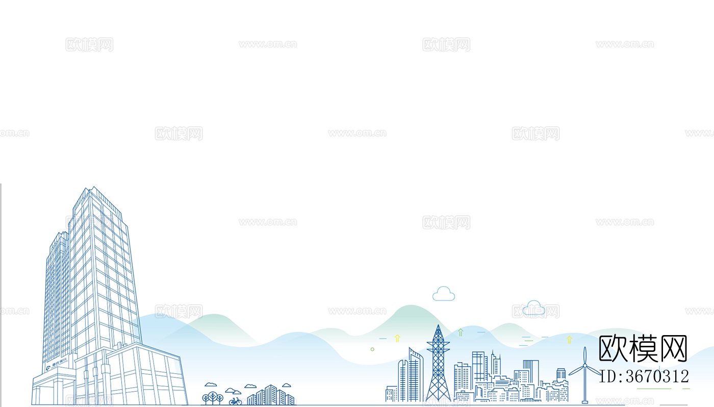 现代城市建筑剪影下载