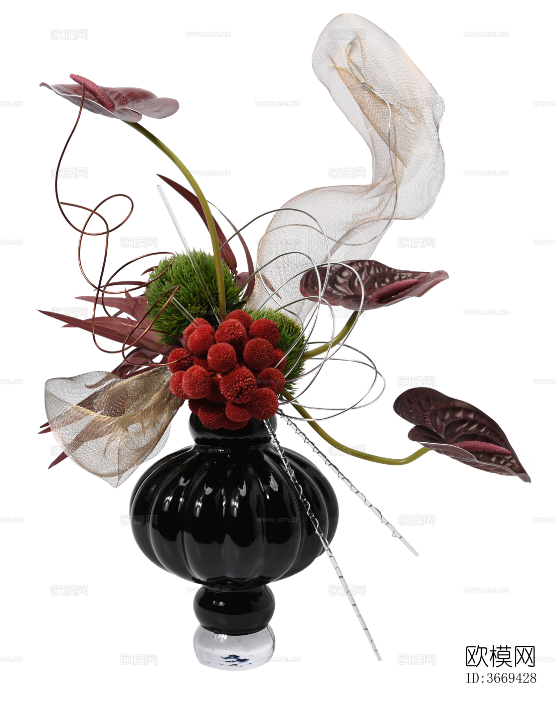 现代简约茶几花艺下载