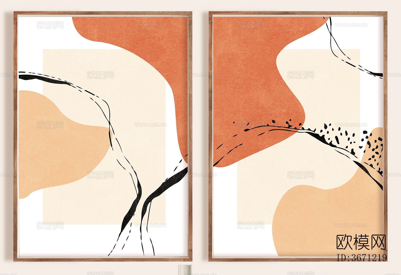 现代风格简约装饰画贴图下载