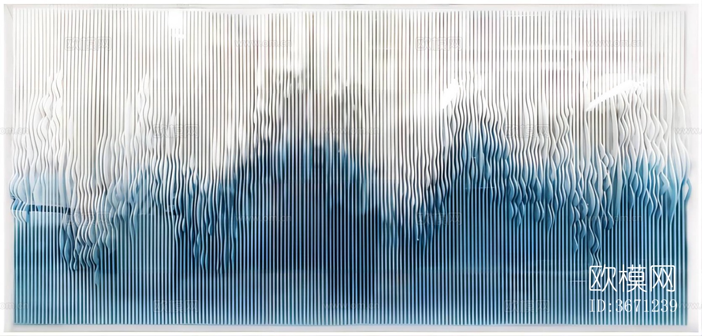 新中式立体山峦装饰画贴图下载