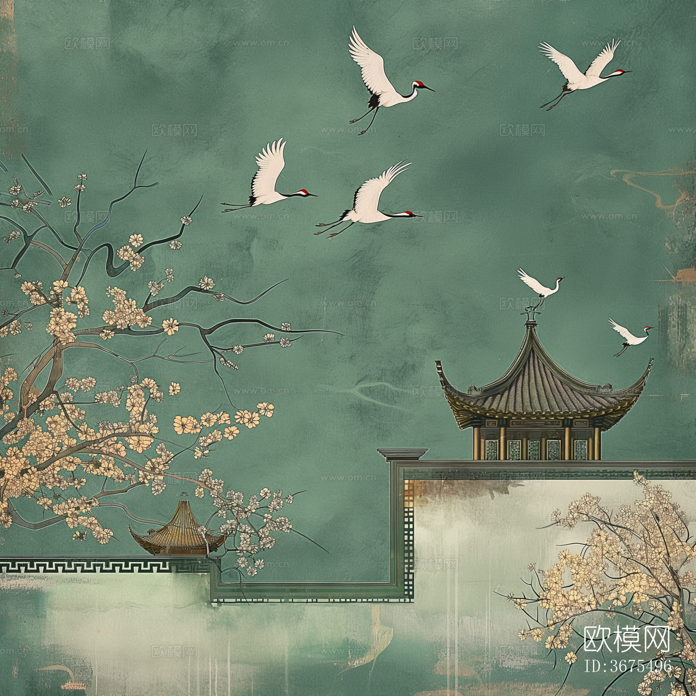 新中式中式挂画贴图下载