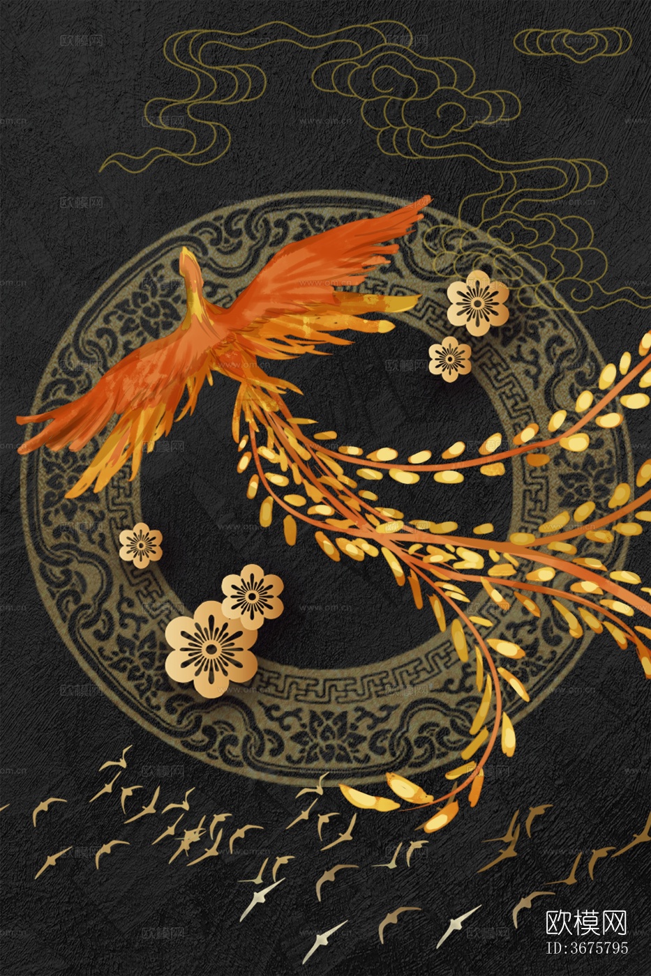 超清轻奢壁画贴图下载