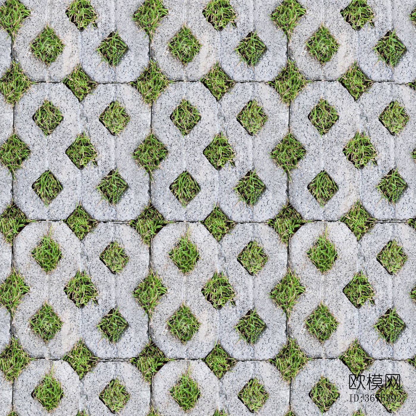 无缝停车场植草砖草坪砖贴图下载