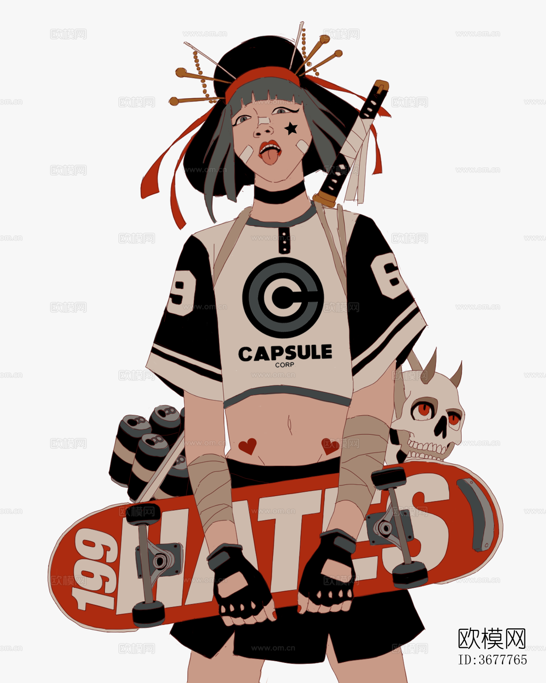 日式卡通动漫人物装饰画贴图下载