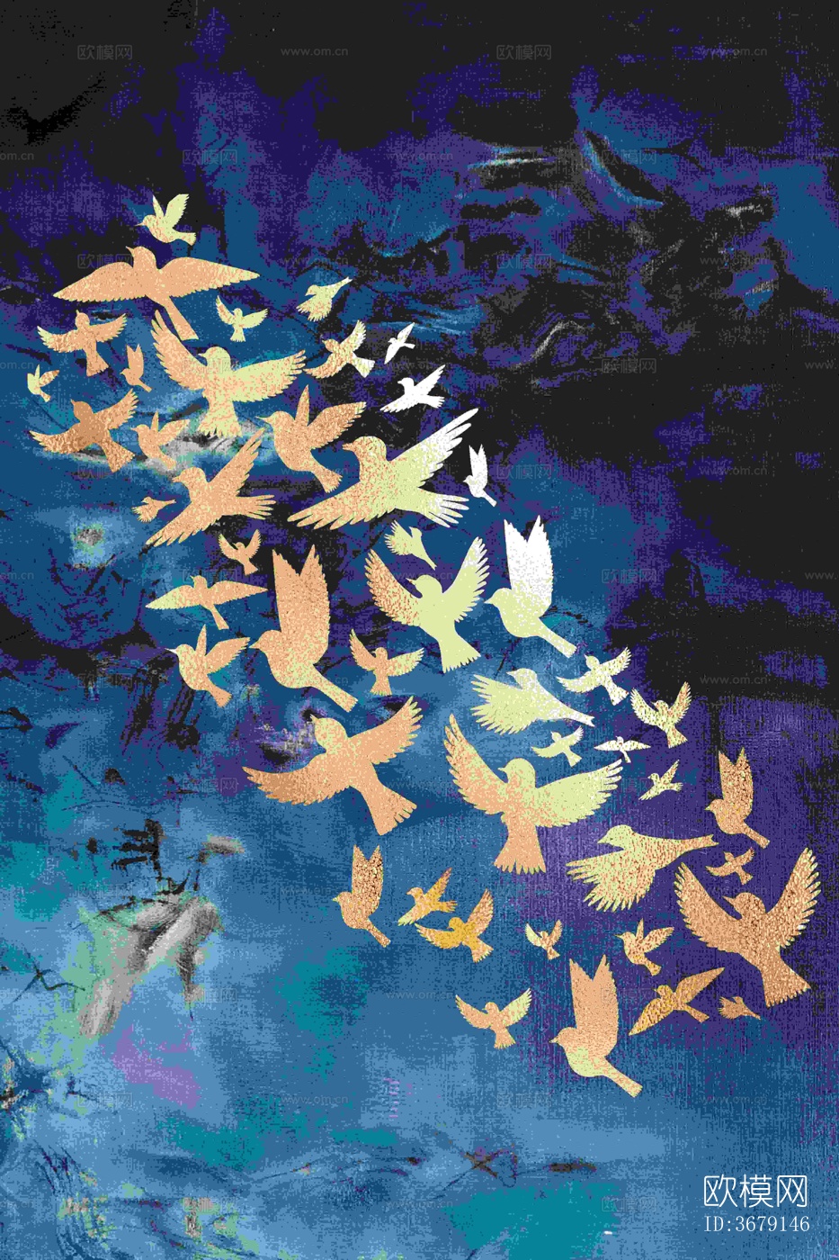 轻奢金箔装饰画下载