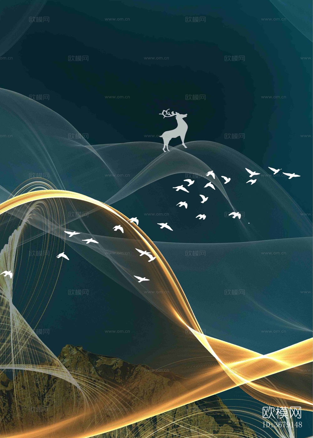 轻奢金箔装饰画下载