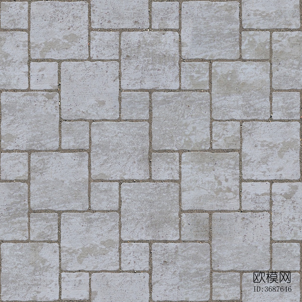 无缝浅灰色破损水泥拼花地砖人行道路地面广场铺贴下载