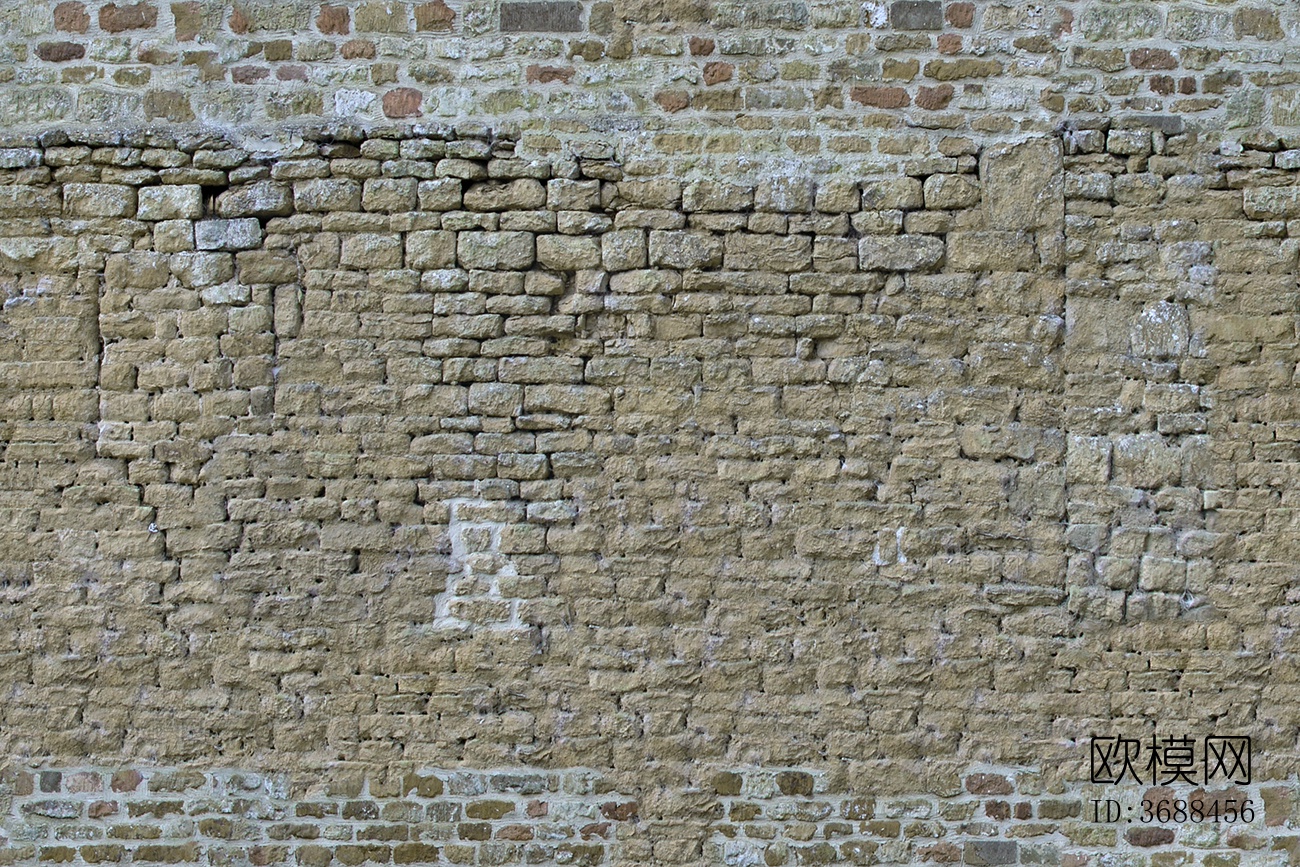 无缝做旧破损室外建筑岩石材墙砖墙面下载