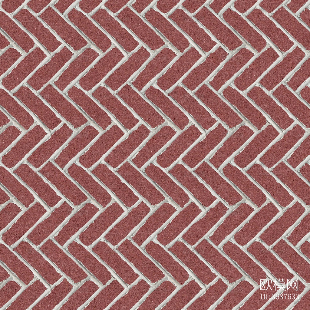 无缝人字纹拼花水泥地砖人行道路地面广场铺贴下载