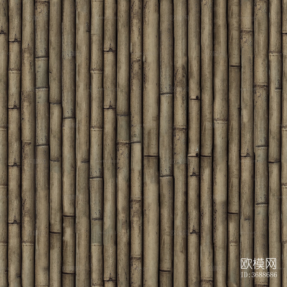 无缝棕色做旧竹竿竹子栅栏下载