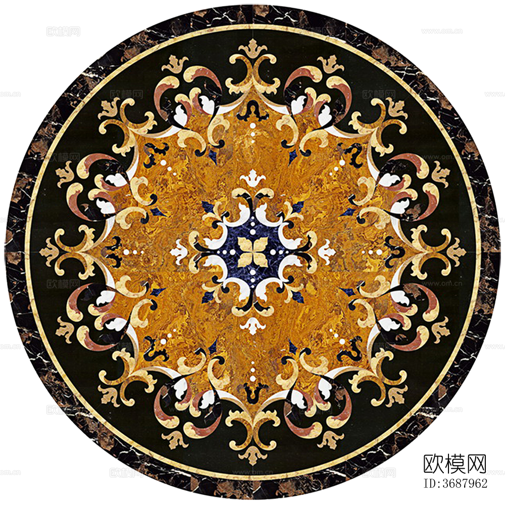 圆形免扣大理石材拼花图案纹理下载