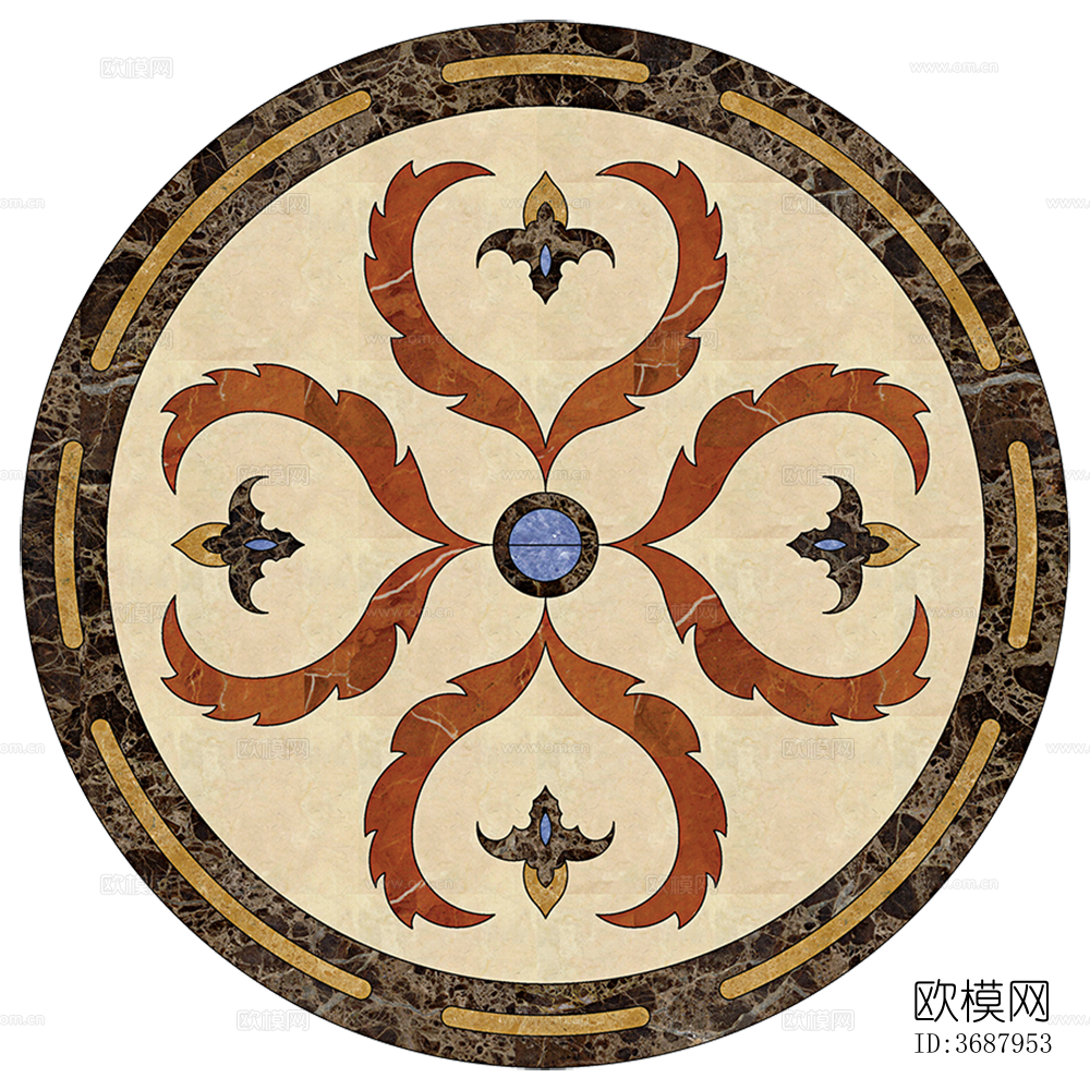 圆形免扣大理石材拼花图案纹理下载