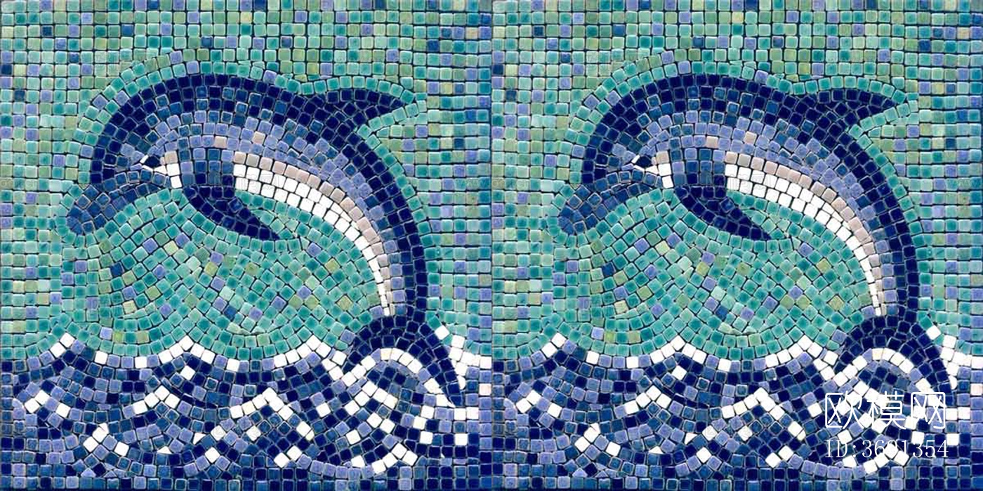 无缝浴室泳池蓝色马赛克瓷砖石材方格子砖拼花地砖墙砖瓷砖下载