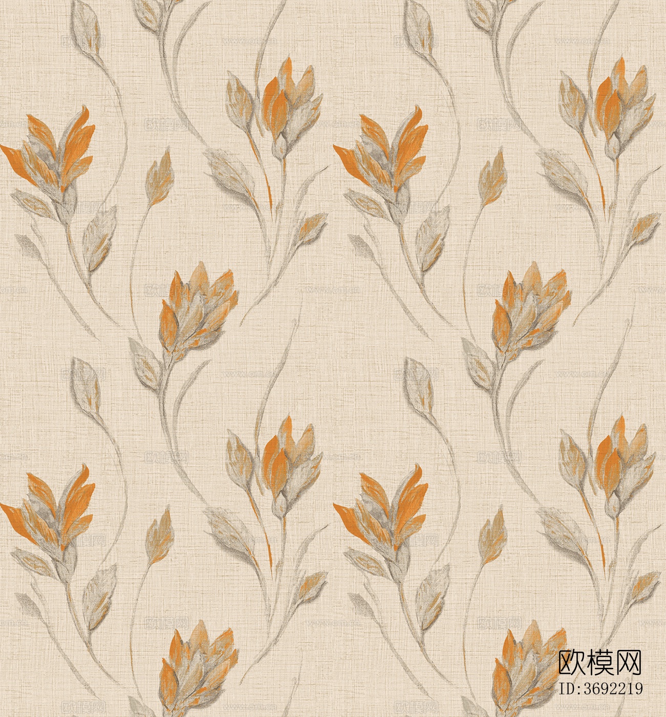 无缝现代欧式植物花纹图案墙纸壁纸壁布下载