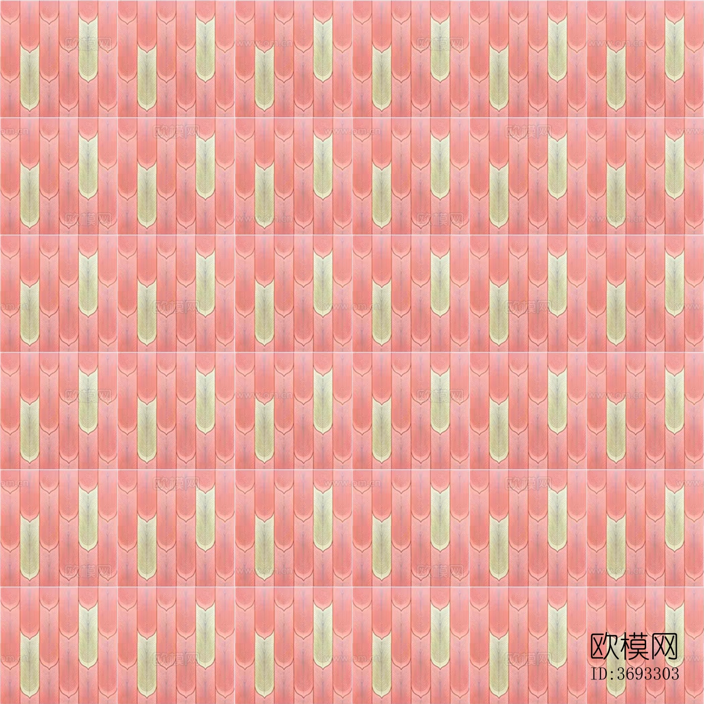 凹凸羽毛花砖粉色瓷砖贴图下载