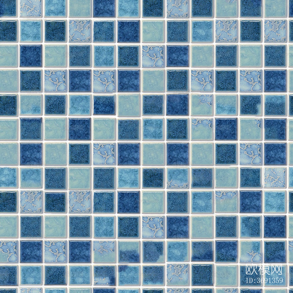无缝浴室泳池蓝色马赛克瓷砖石材方格子砖拼花地砖墙砖瓷砖下载