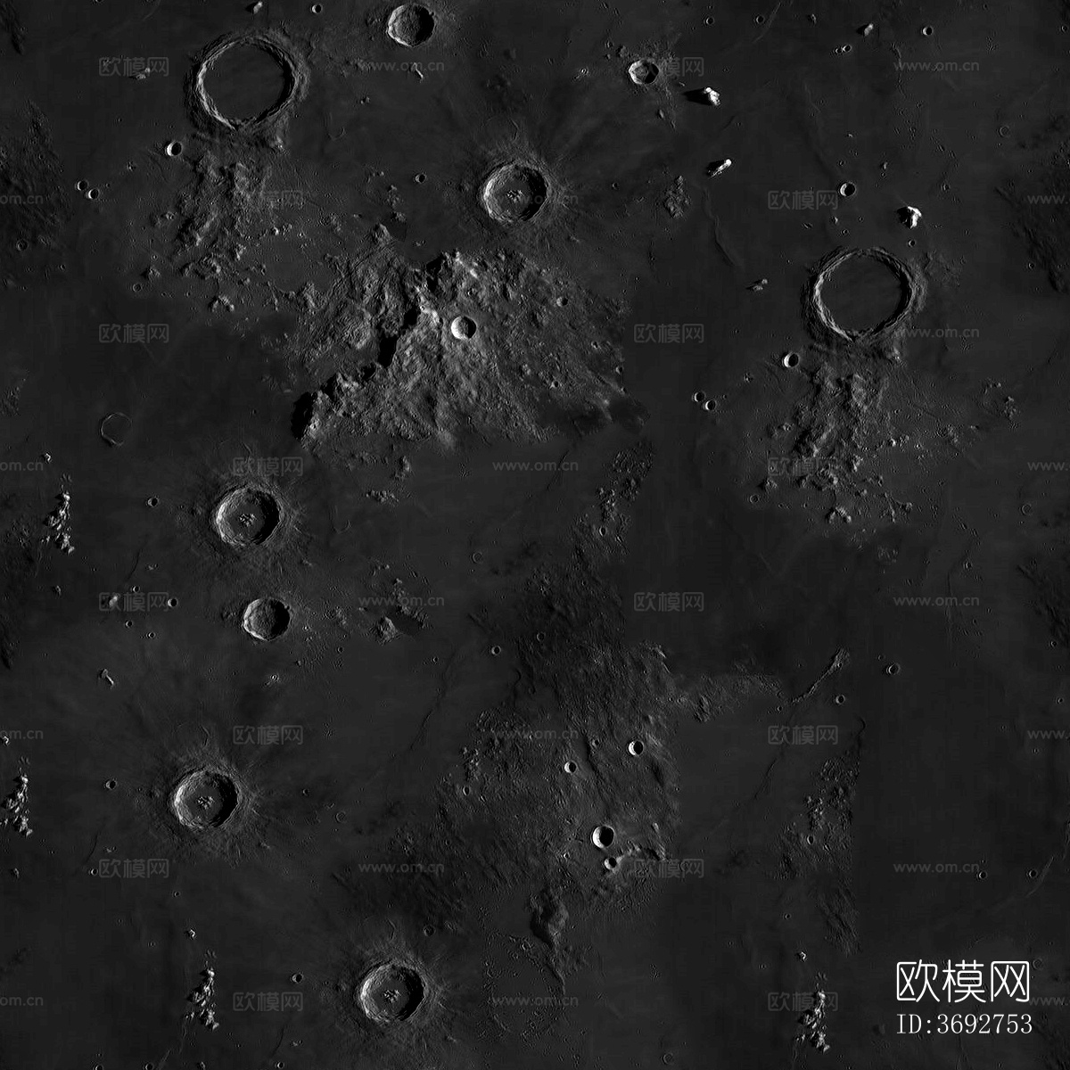 无缝月球表面贴图无缝月球陨石坑贴图月球陨石坑黑白凹凸下载