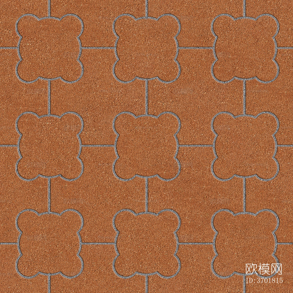 无缝陶瓦几何拼花地砖人行道路地面广场铺贴下载