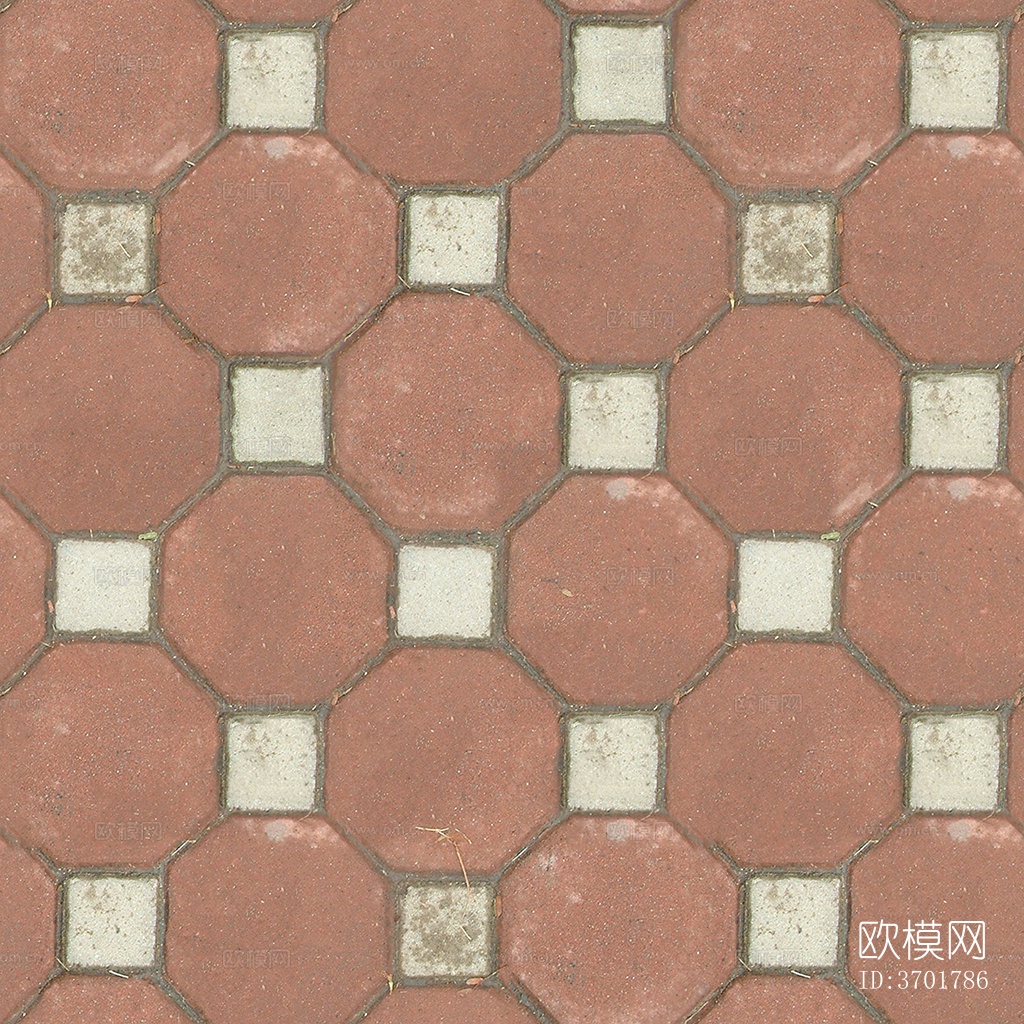 无缝陶瓦几何拼花地砖人行道路地面广场铺贴下载