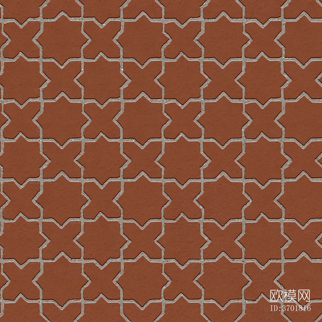 无缝陶瓦几何拼花地砖人行道路地面广场铺贴下载