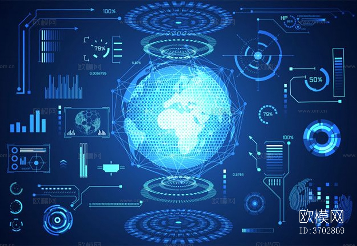 蓝色科技屏幕贴图下载