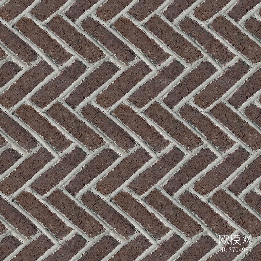 无缝人字纹陶瓦拼花地砖人行道路地面广场铺贴下载