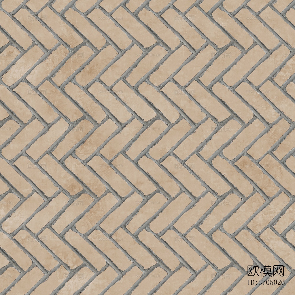 无缝人字纹拼花水泥地砖人行道路地面广场铺贴下载