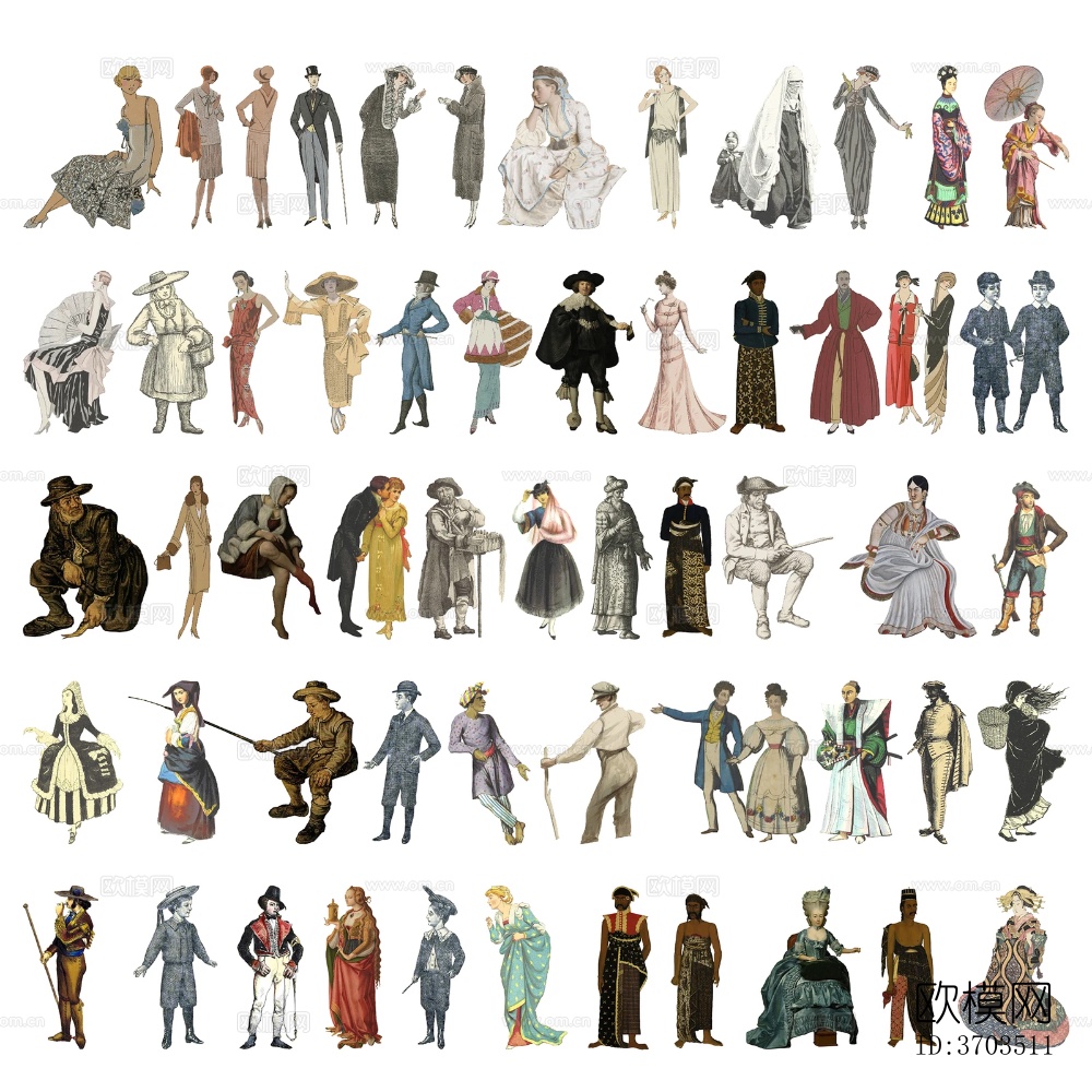 免抠古典人物下载