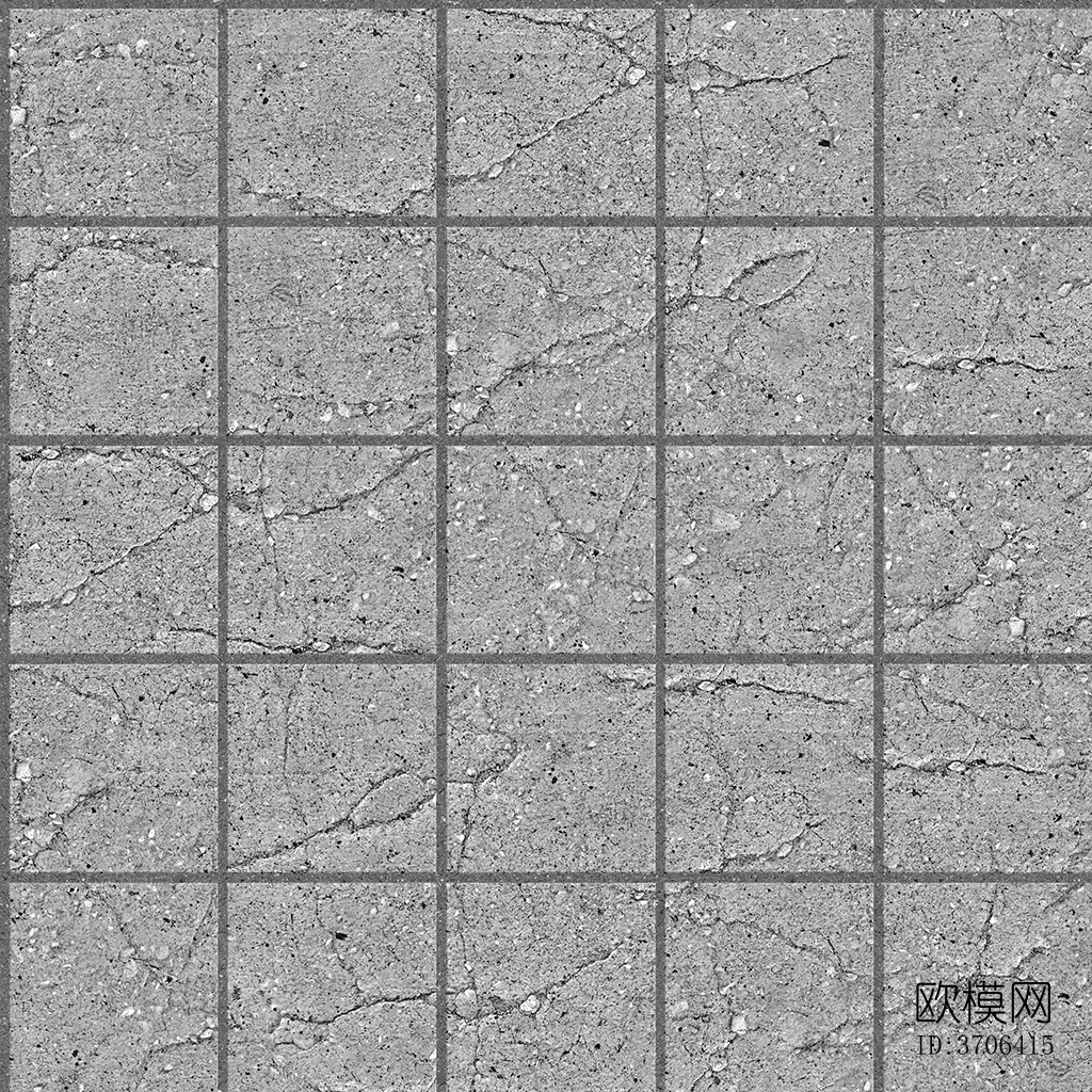 无缝破损水泥拼花地砖人行道路地面广场铺贴下载