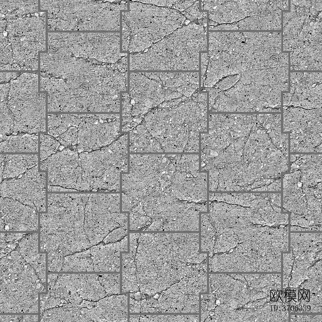 无缝浅灰色破损水泥拼花地砖人行道路地面广场铺贴下载