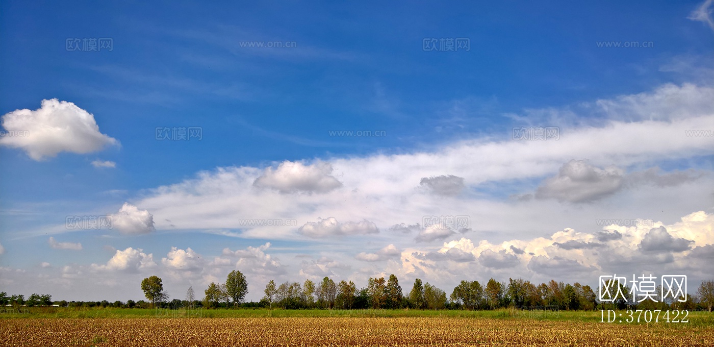 多云的蓝色天空景观风景下载