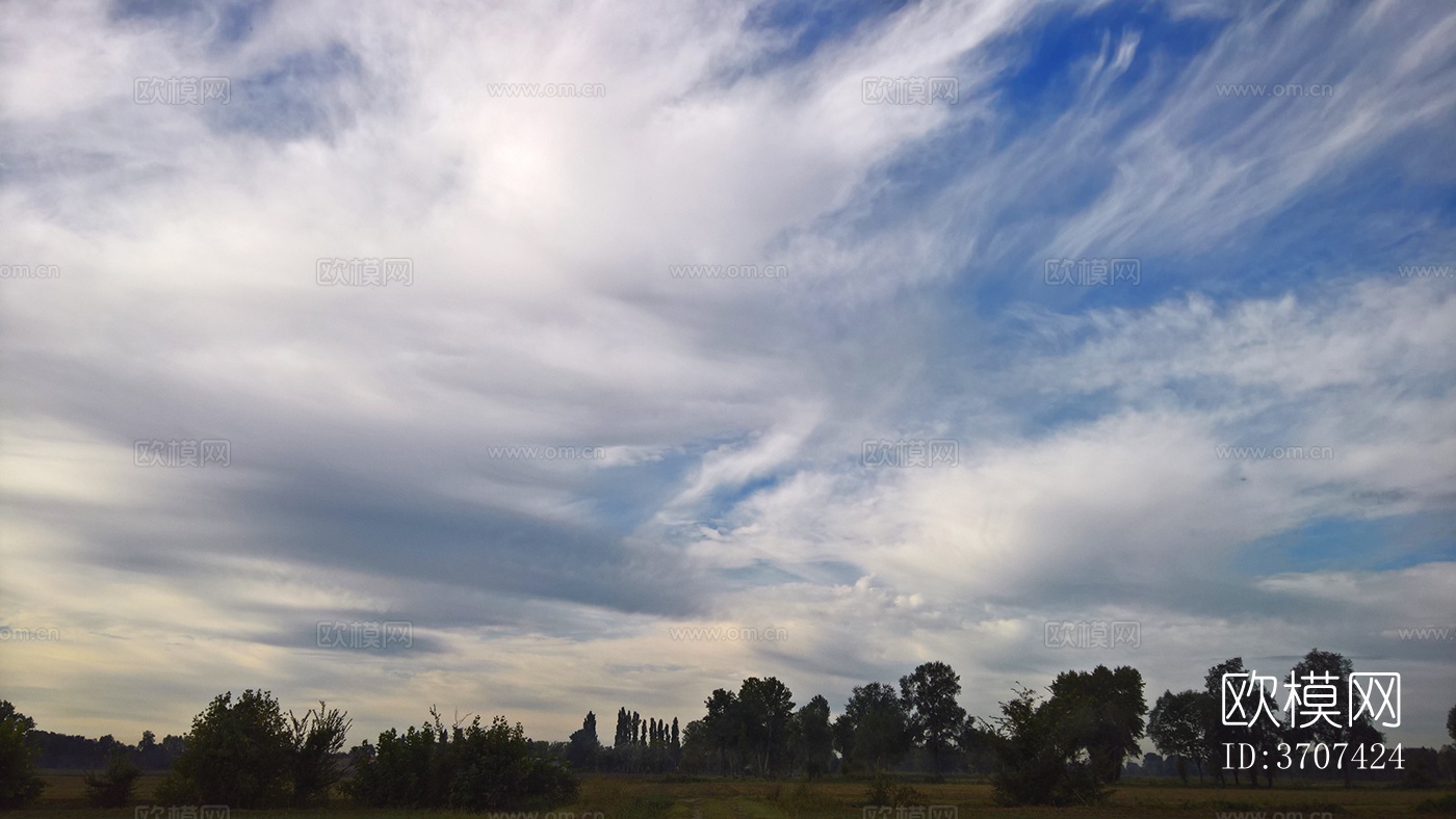 多云的蓝色天空景观风景下载